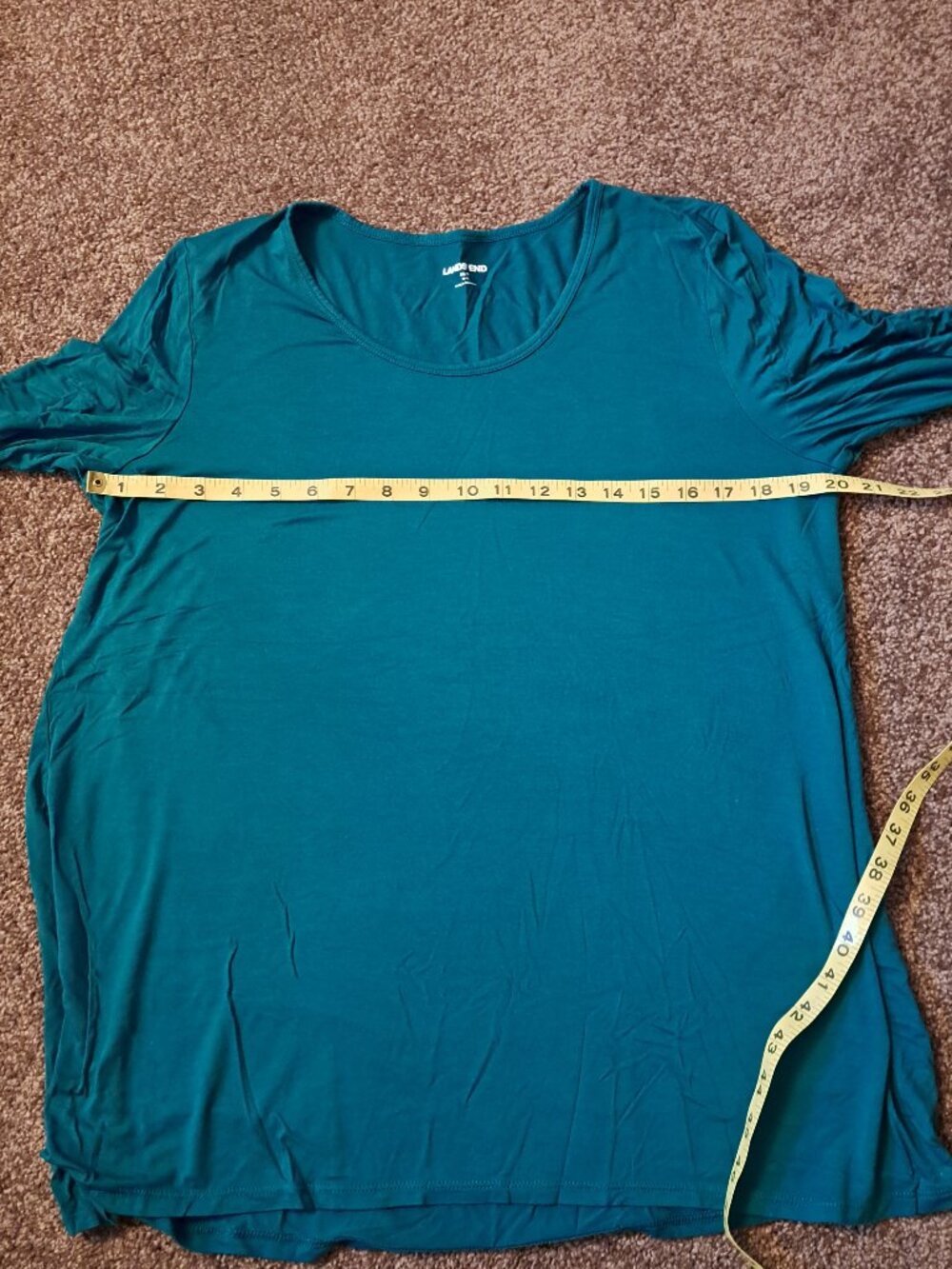 Lands End 3/4 Sleeve Relaxed,Flowing Fit Crew Neck Shirt - Picture 5 of 6